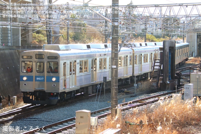 【東急】8500系8637Fが長津田検車区で自走にて構内移動