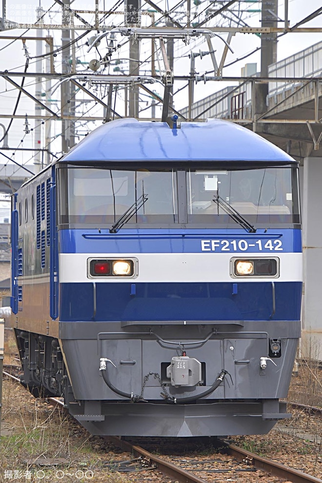 【JR貨】EF210-142が広島車両所での全般検査を終えて構内試運転を不明で撮影した写真