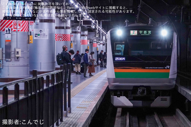 【JR東】上野駅13番線始発の電車が定期運用最終運行を不明で撮影した写真