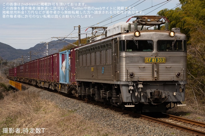 【JR貨】EF81-303が定期運用ラストランを不明で撮影した写真