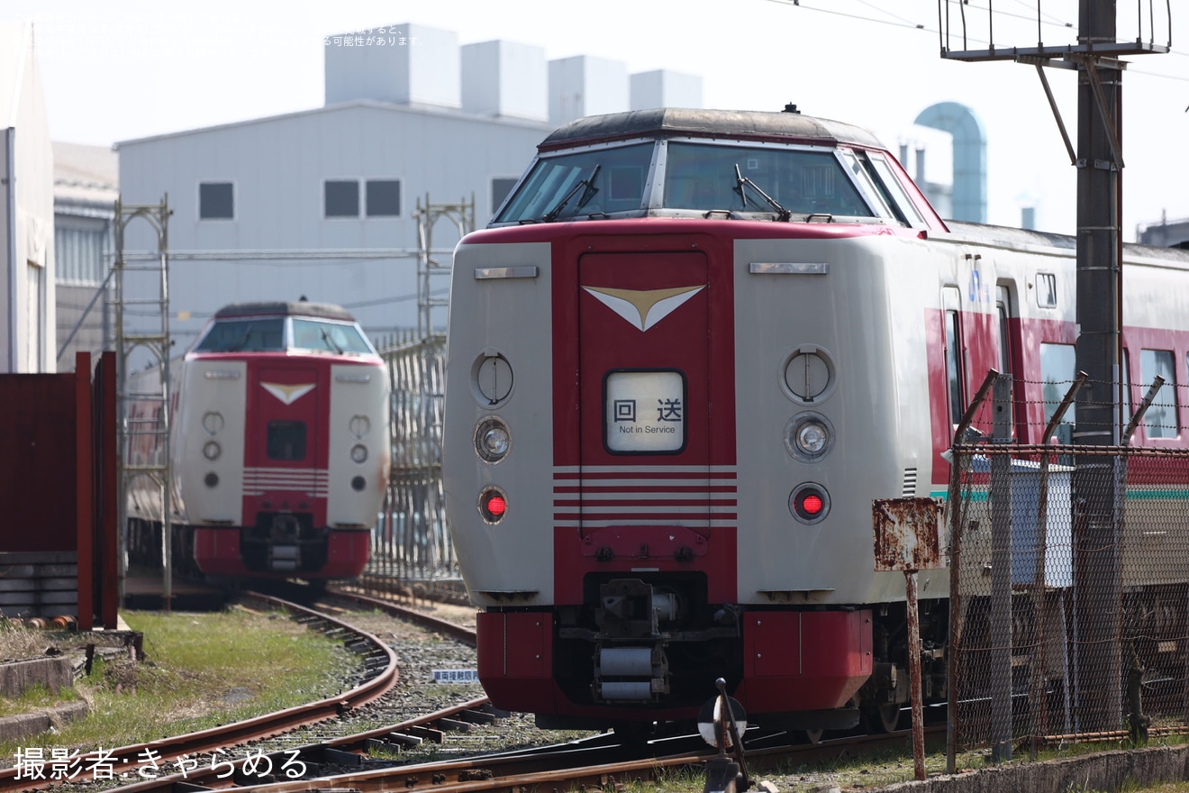 【JR西】最後に残った381系が後藤総合車両所本所へ廃車回送の拡大写真