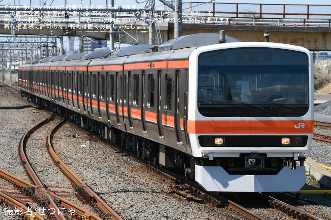  【JR東】209系ケヨM83編成 大宮総合車両センター出場を吉川美南駅で撮影した写真