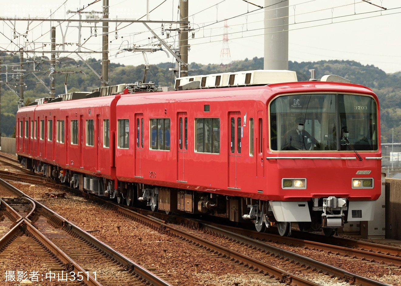 【名鉄】3700系3703F舞木検査場出場試運転 の拡大写真