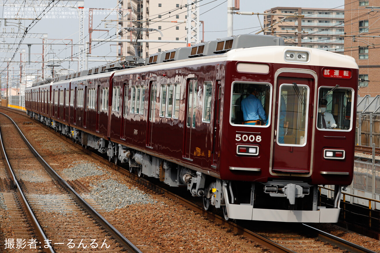 【阪急】5000系5008F正雀工場出場試運転(202504)の拡大写真