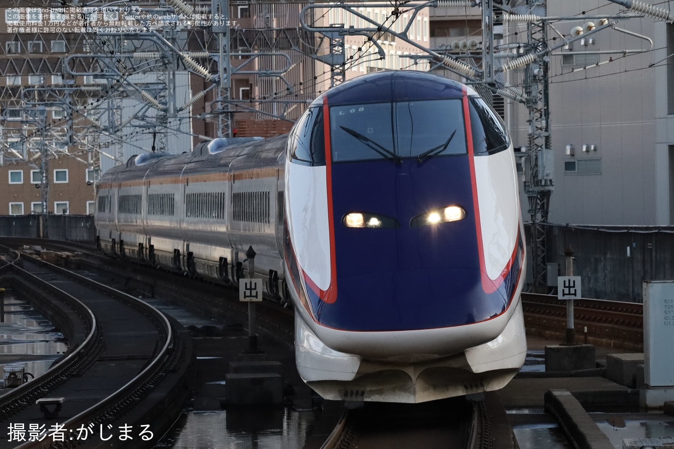 【JR東】E3系L68編成新幹線総合車両センター出場試運転の拡大写真