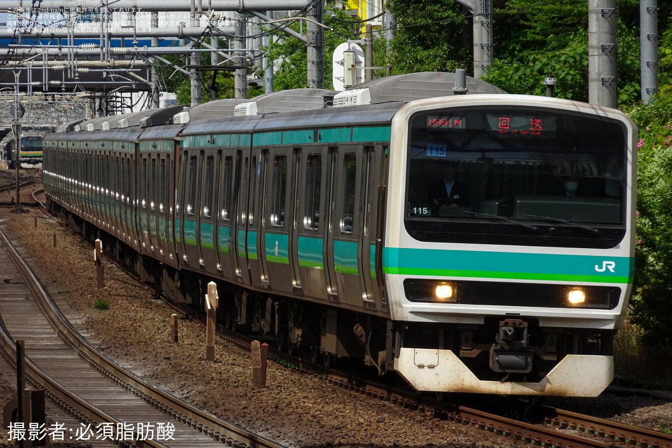 【JR東】E231系マト115編成東京総合車両センター入場回送(202505)の拡大写真