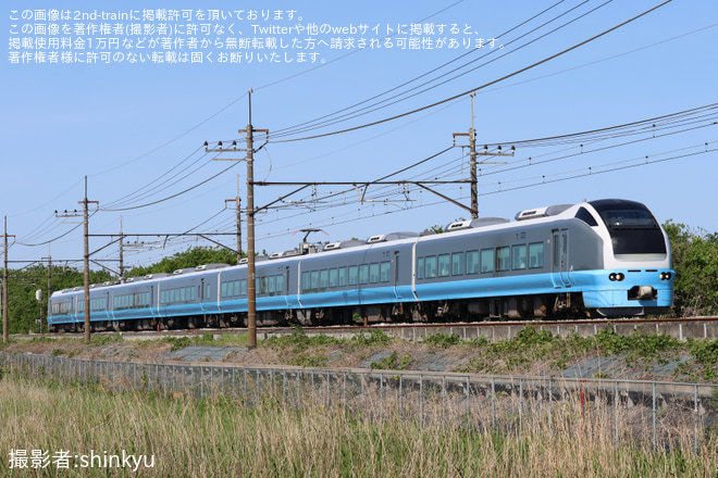 【JR東】臨時特急「絶景ネモフィラ高尾号」を運行(2025年5月)を東浦和～東川口間で撮影した写真