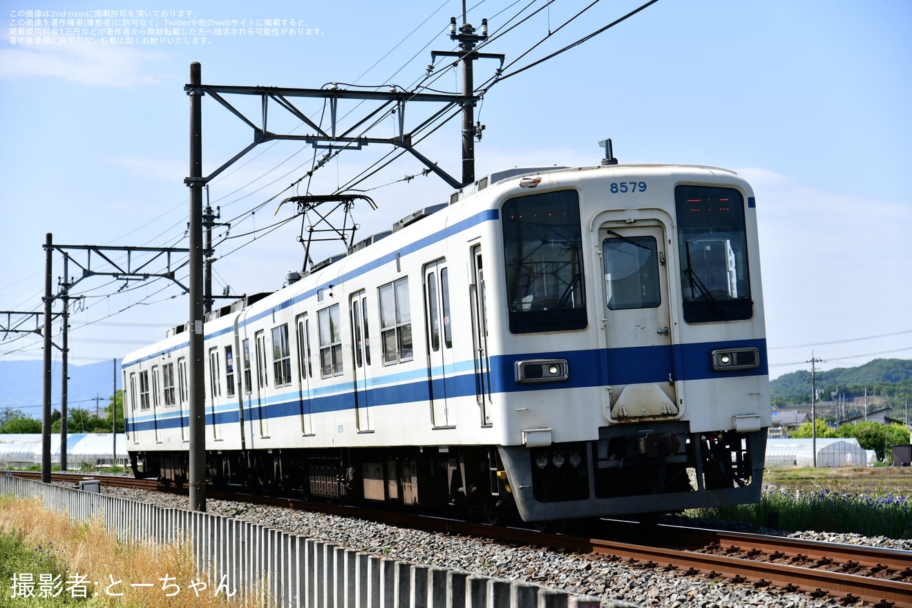 【東武】8000系8500型8579Fが館林地区の運用に復帰の拡大写真