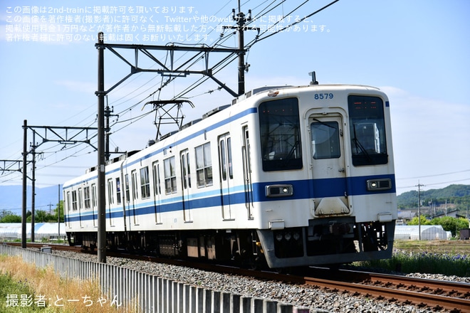 【東武】8000系8500型8579Fが館林地区の運用に復帰を不明で撮影した写真
