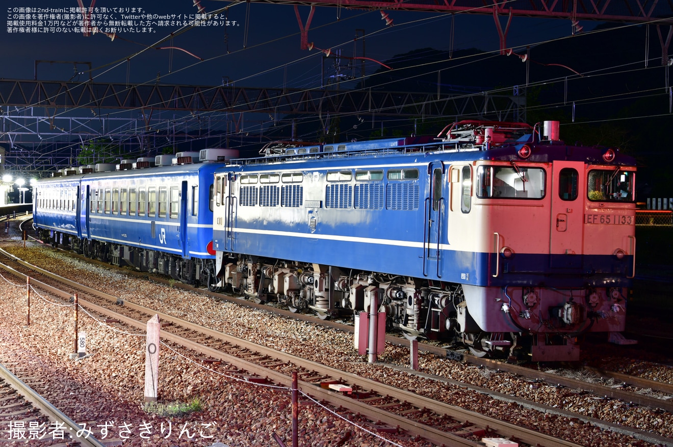 【JR西】スハフ12-155/オハ12-346 下関総合車両所入場回送の拡大写真