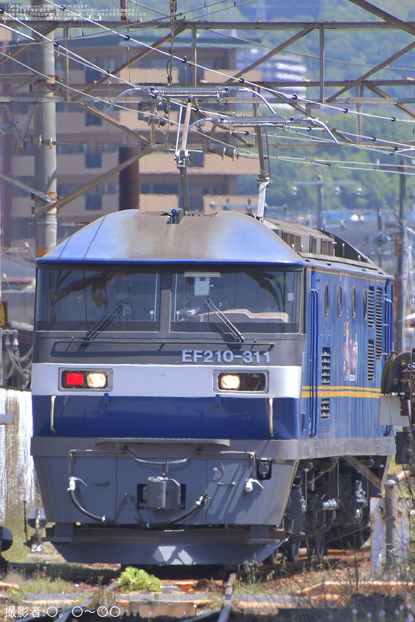 【JR貨】EF210-311広島車両所構内試運転の拡大写真