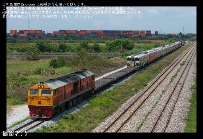 【SRT】キハ40形・キハ48形の輸送がレムチャバン港駅→マッカサン工場で実施(2回目)を不明で撮影した写真