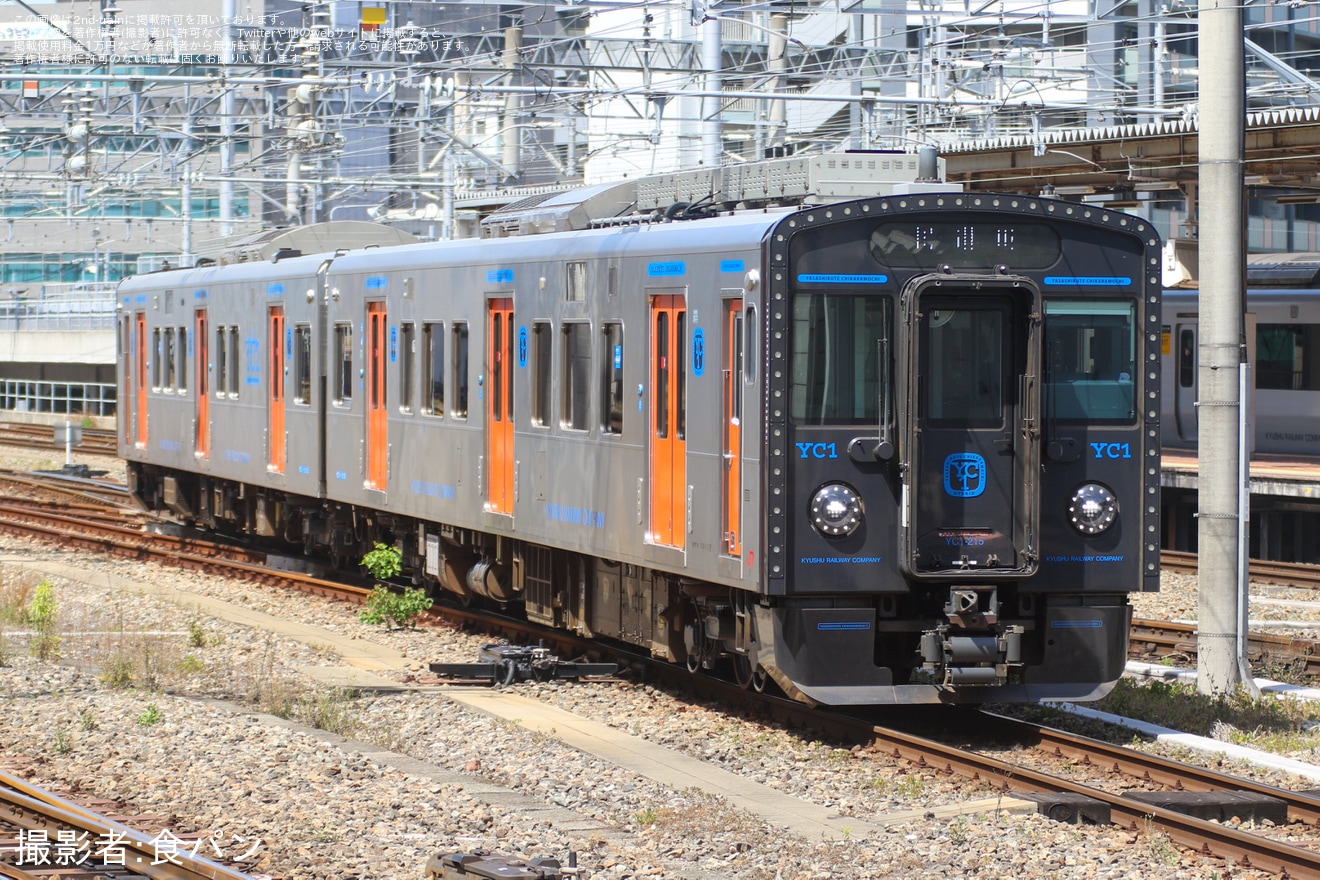 【JR九】YC1系YC1-215+YC1-1215小倉総合車両センター出場試運転の拡大写真