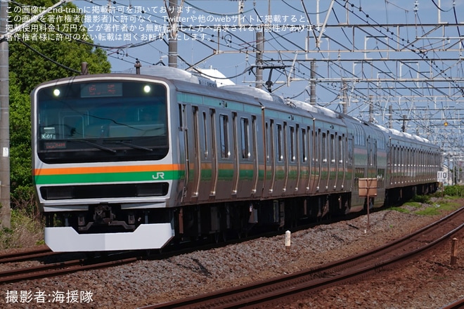 【JR東】E231系K-01編成が更新工事を終えて東京総合車両センター出場回送を不明で撮影した写真