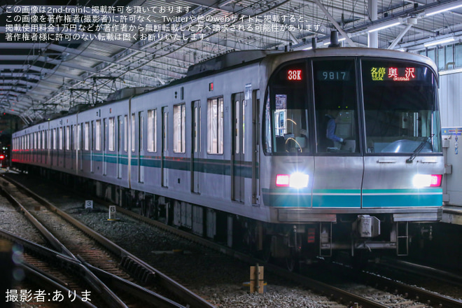 【東急】東京メトロ車両による奥沢行きが走るを奥沢駅で撮影した写真