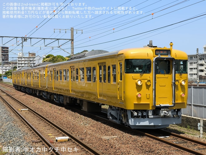 【JR西】115系D-09編成下関総合車両所本所構内試運転を不明で撮影した写真