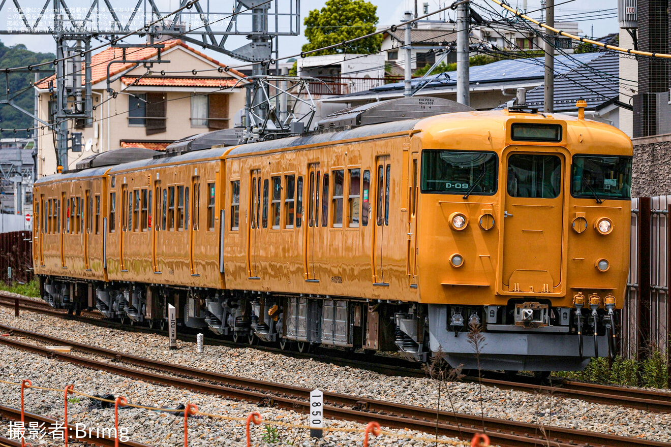 【JR西】115系D-09編成下関総合車両所本所出場回送の拡大写真