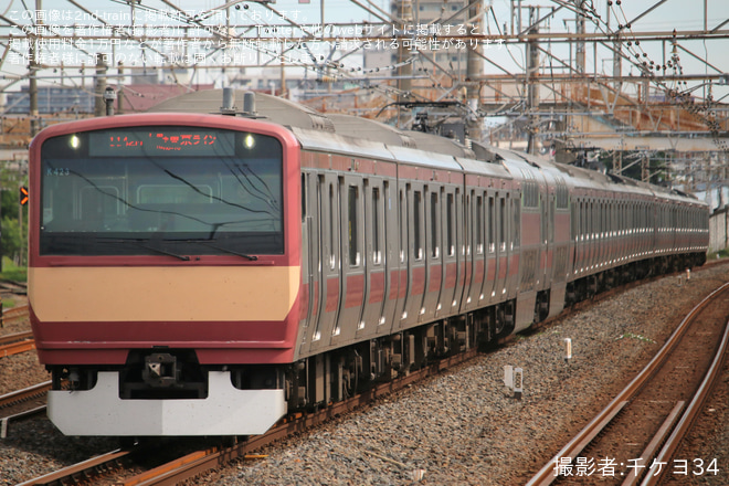 【JR東】E531系水カツK423編成+水カツK451編成の赤電15両となり運用