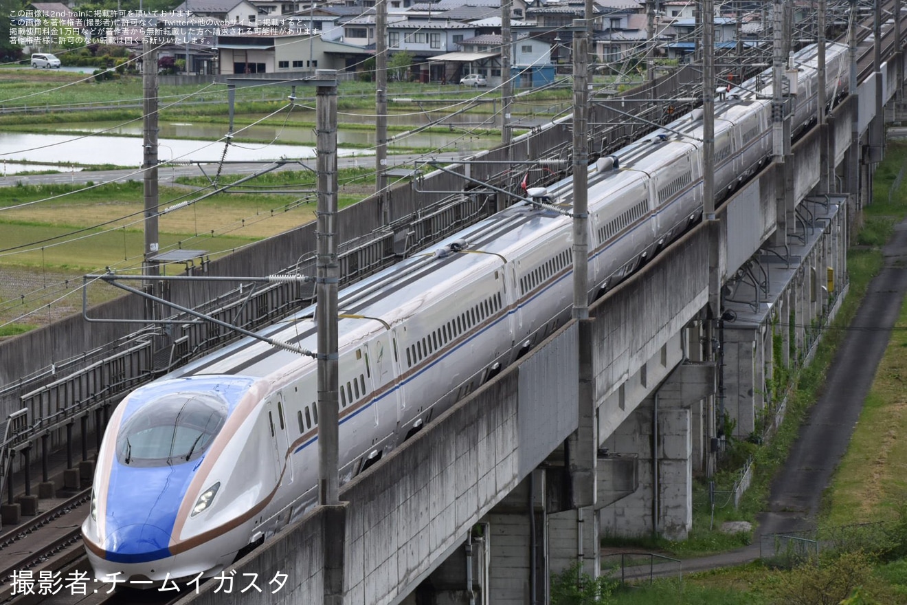 【JR東】E7系F37編成新幹線総合車両センター出場試運転(202505)の拡大写真