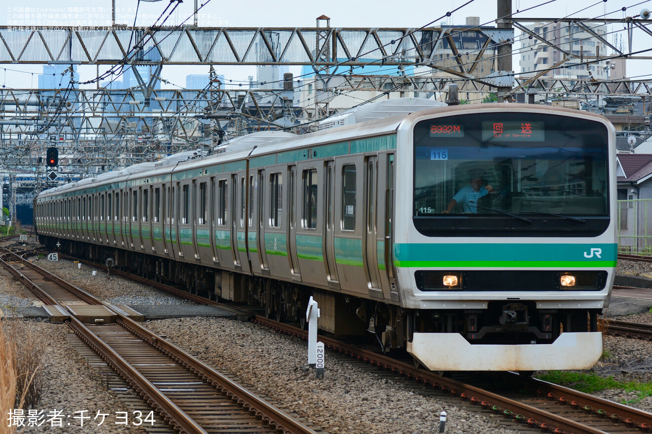 【JR東】E231系マト115編成東京総合車両センター出場回送(202505)の拡大写真