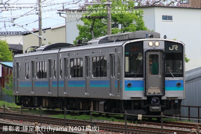 【JR東】E127系100番台A11編成長野総合車両センター構内試運転を不明で撮影した写真