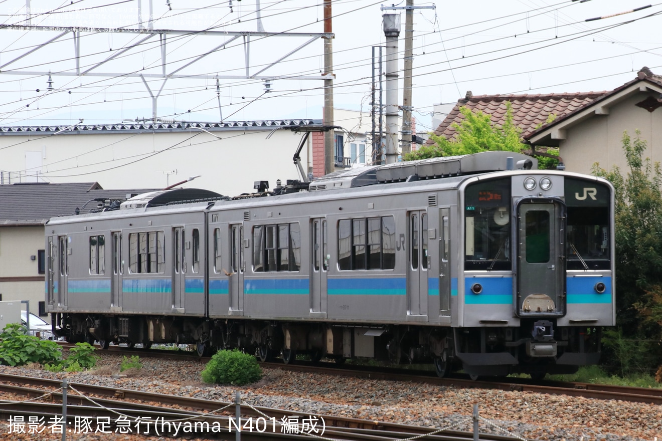 【JR東】E127系100番台A11編成長野総合車両センター構内試運転の拡大写真