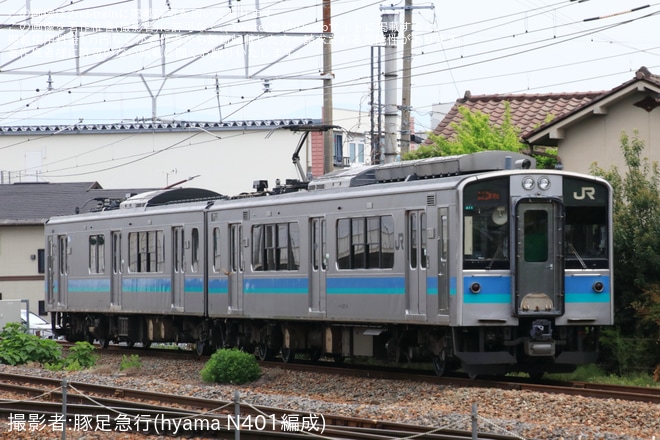【JR東】E127系100番台A11編成長野総合車両センター構内試運転を不明で撮影した写真