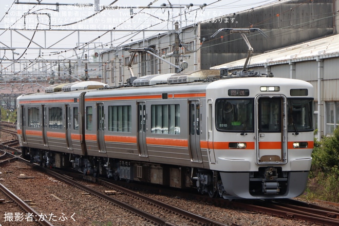 【JR海】313系B510編成が名古屋工場出場試運転を不明で撮影した写真
