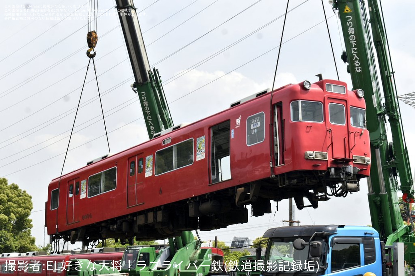 【名鉄】6000系6004F大江から廃車回送と搬出作業の拡大写真
