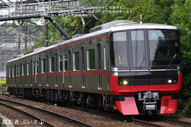 【名鉄】3300系3311F舞木検査場出場試運転 を非公開で撮影した写真
