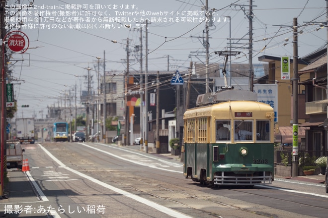 【豊鉄】モ3203号がシンプルな装いとなり回送表示で運転を不明で撮影した写真