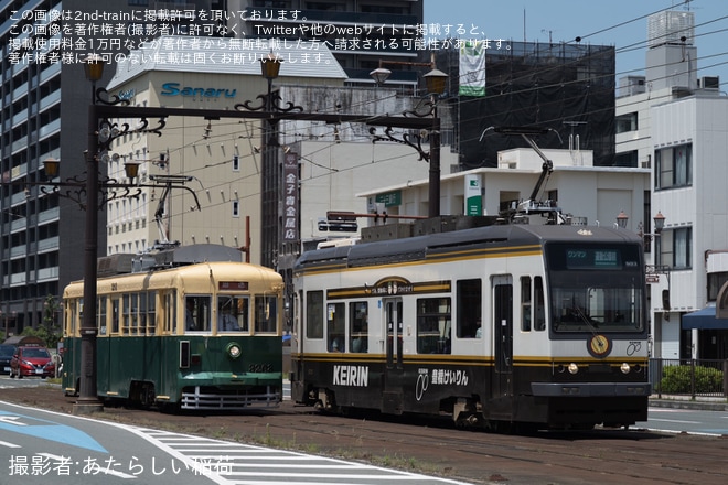 【豊鉄】モ3203号がシンプルな装いとなり回送表示で運転を不明で撮影した写真