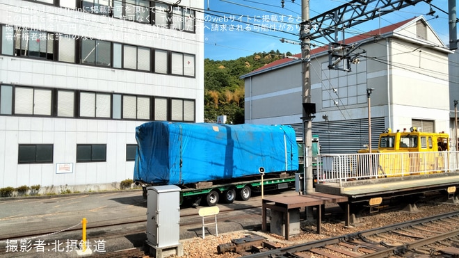【能勢電】1700系1755Fが廃車・解体のため平野車庫から陸送を不明で撮影した写真