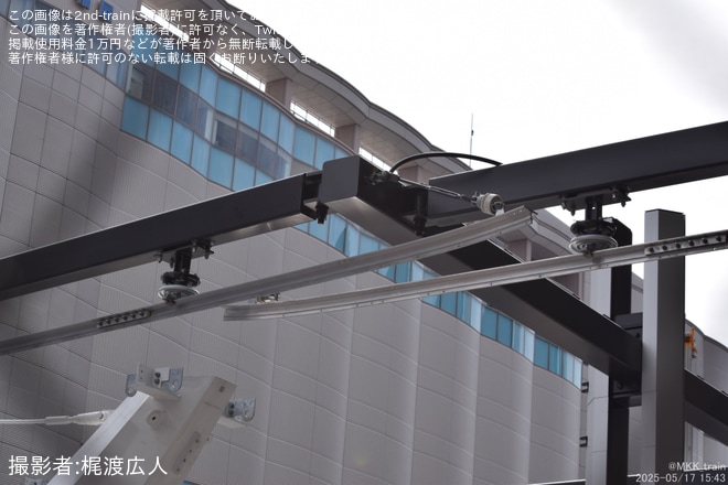 【広電】新しい広島駅で分岐区間も剛体架線が設置