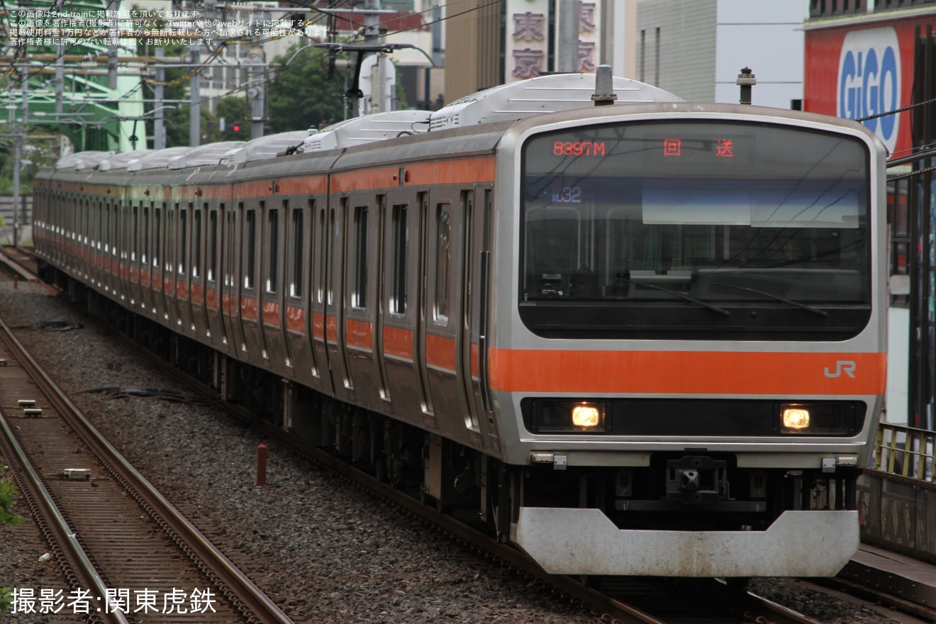 【JR東】E231系ケヨMU32編成東京総合車両センター出場の拡大写真