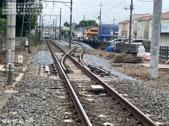 【東武】川間〜七光台間の複線化用地に横取り装置と車止めが設置を不明で撮影した写真