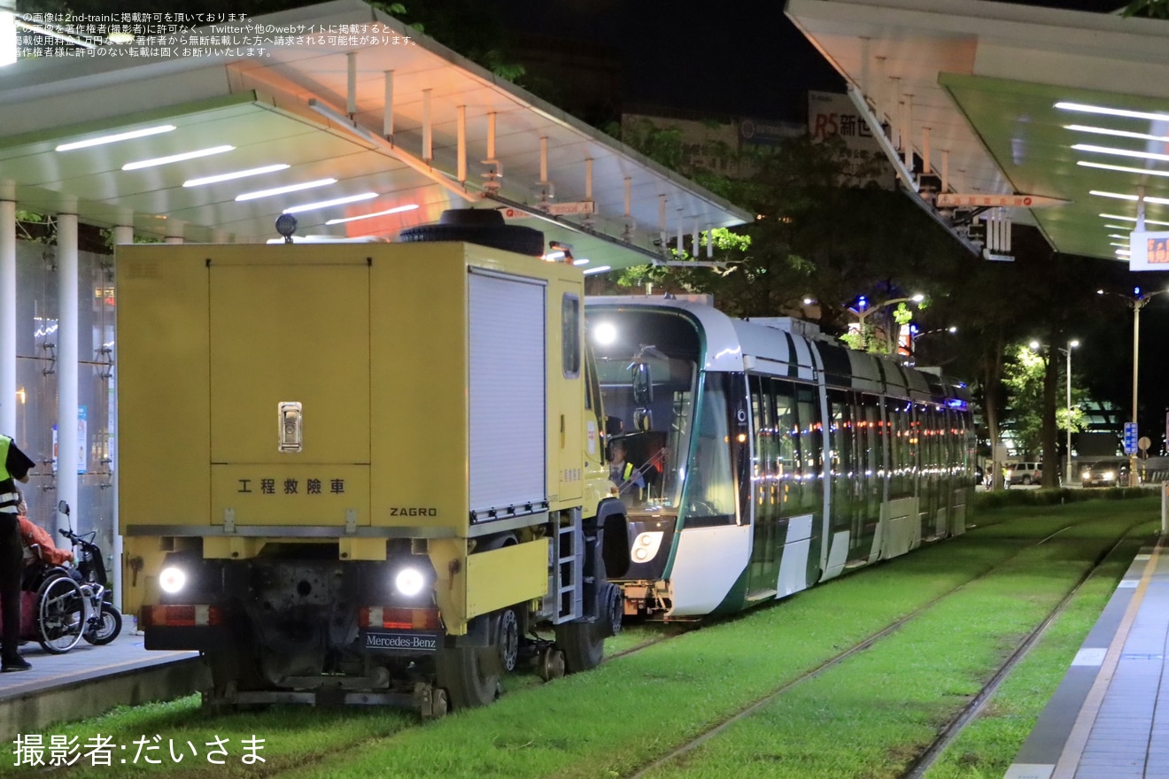 【高雄捷運】Citadis X-05二期車22編成車両不具合でRRV救援回送の拡大写真