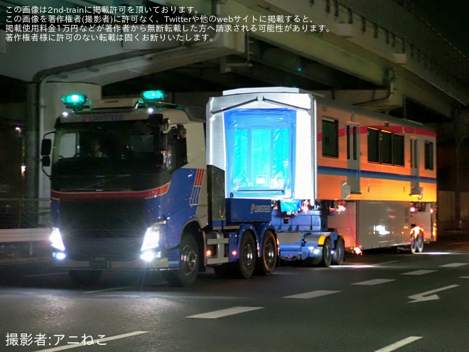 【大モノ】3000系3158F 新製搬入陸送を不明で撮影した写真