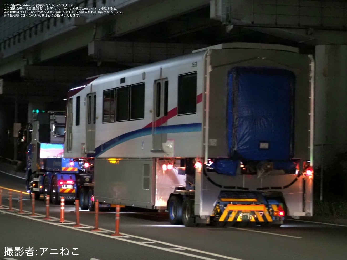 【大モノ】3000系3158F 新製搬入陸送の拡大写真