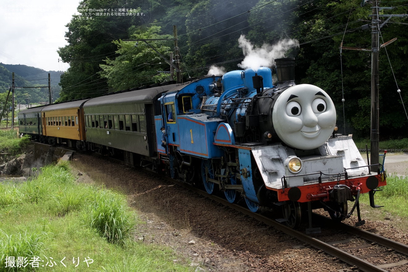 【大鐵】大井川鐵道のC10-8が故障し、急行南アルプス号とかわね路号がトーマスの牽引で運転の拡大写真