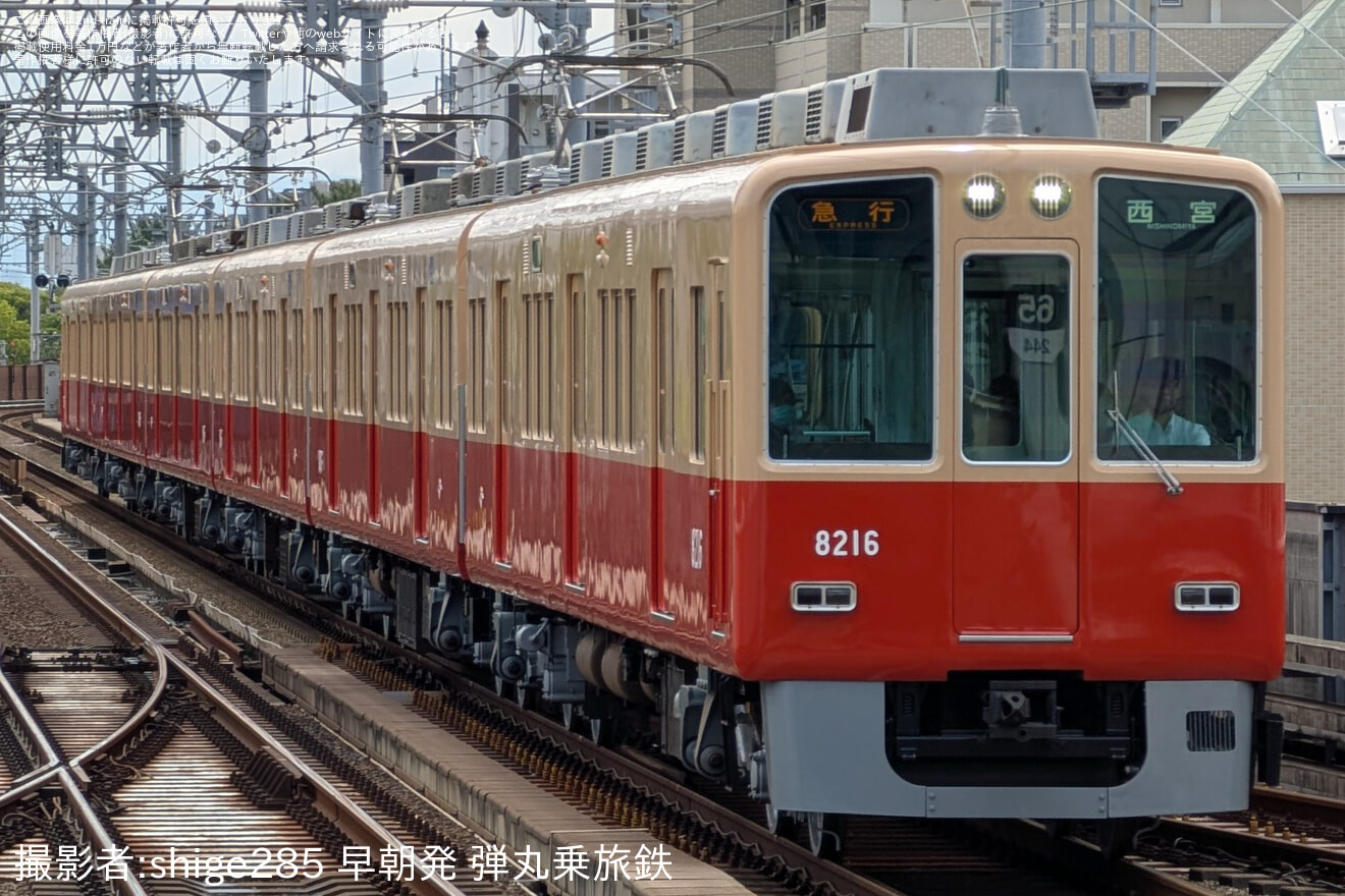 【阪神】8000系8215F赤胴車塗装が営業運転復帰の拡大写真