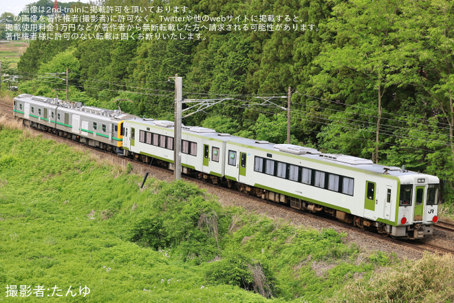 【JR東】キハ111-206+キハ112-206 郡山総合車両センター入場配給を不明で撮影した写真