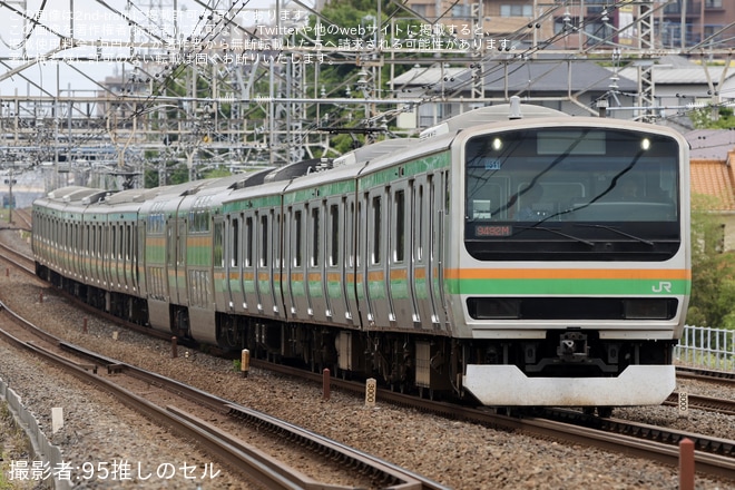【JR東】E231系U511編成松戸車両センター我孫子派出所での車輪転削を終え返却回送