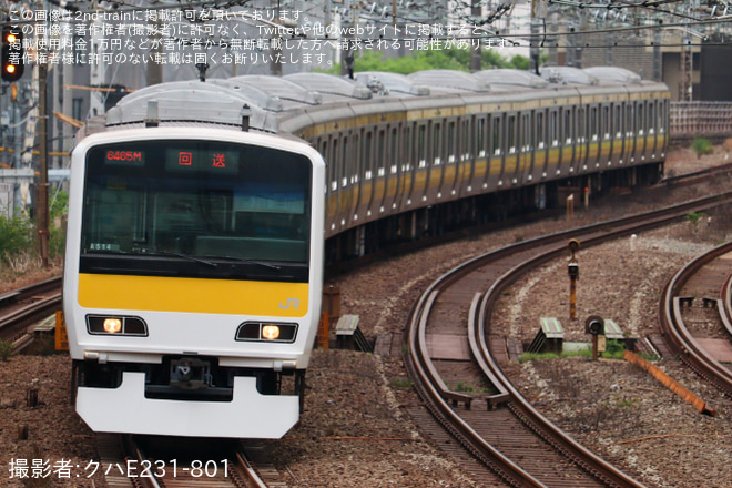 恵比寿～渋谷間で撮影された【JR東】E231系500番台ミツA514編成 東京総合車両センター出場回送
