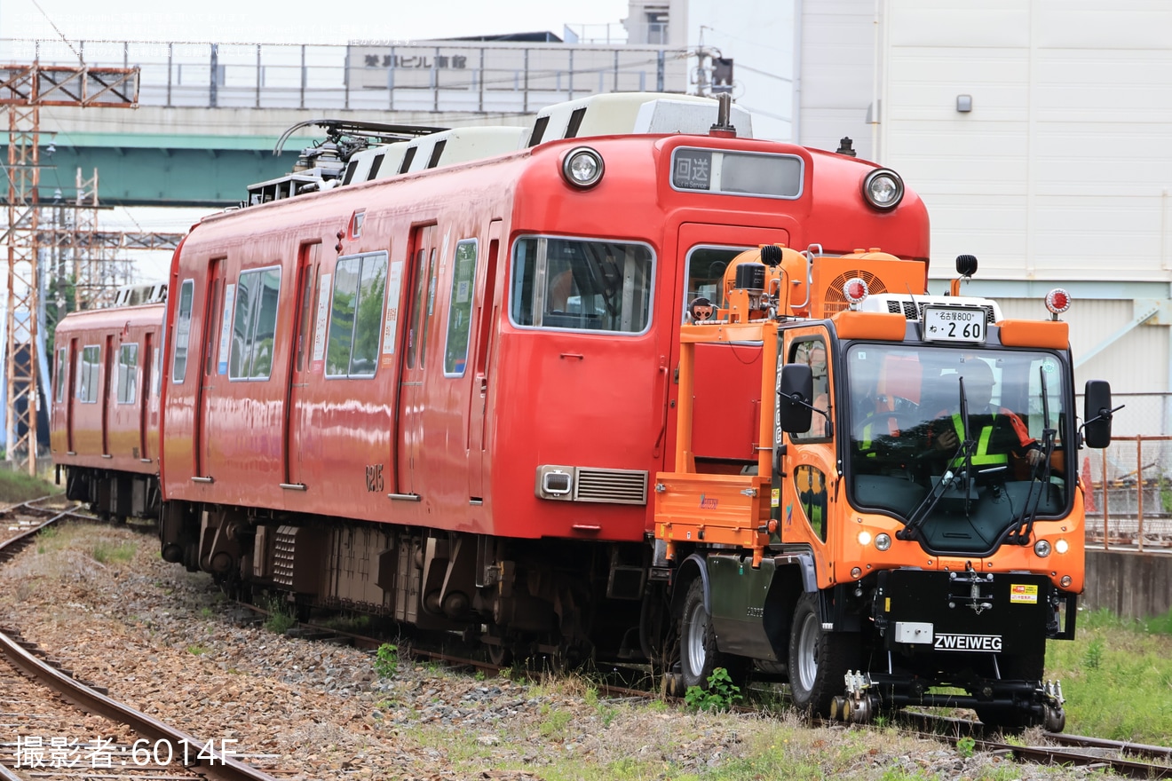 【名鉄】6000系6015F大江から廃車回送と搬出作業の拡大写真