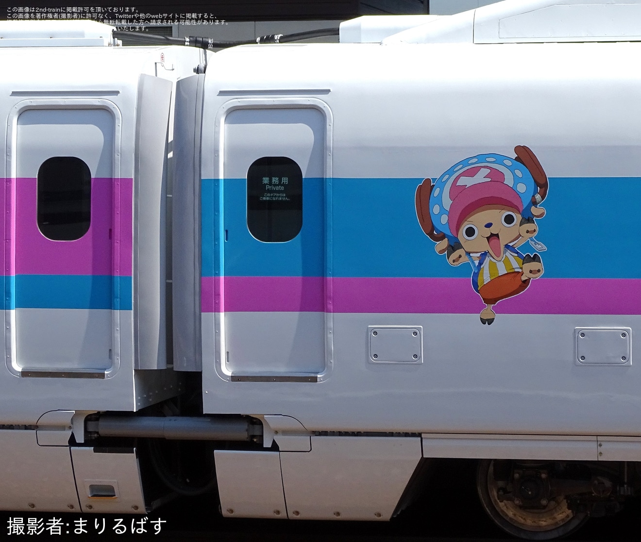 【JR西】「ONE PIECE 新幹線」第2編成「トニートニー・チョッパー号」ラッピングが運転開始の拡大写真