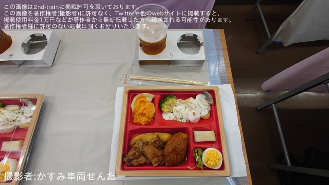 【関鉄】関東鉄道発足60周年記念ビール列車運行を列車内駅で撮影した写真