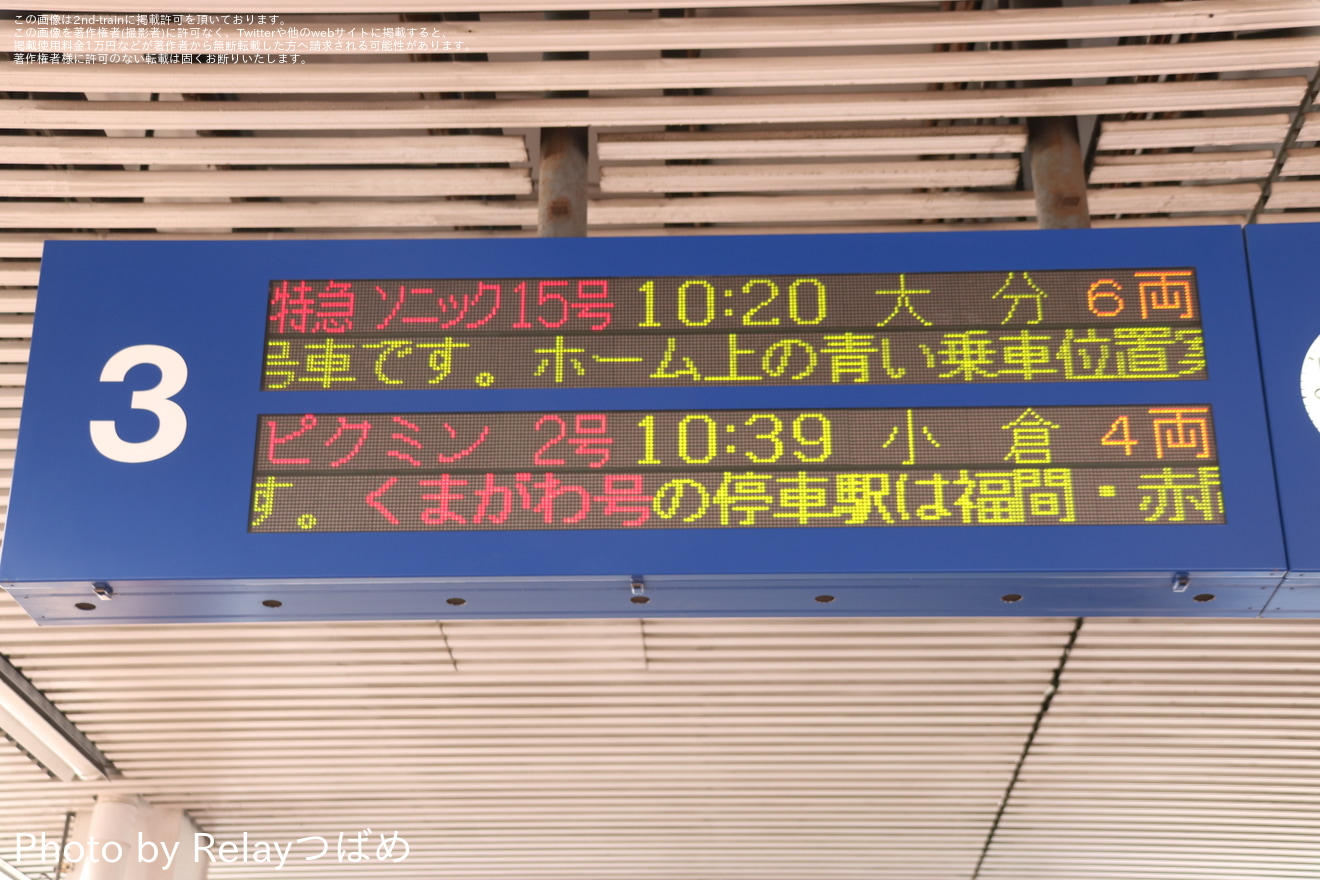 【JR九】臨時列車「特急ピクミン号(787系)」の運行の拡大写真