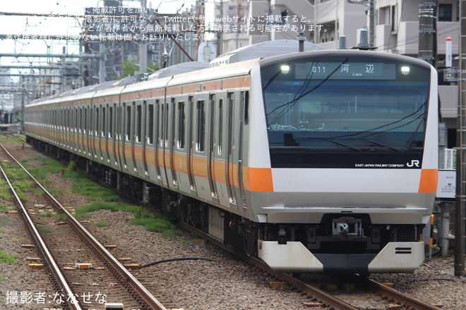 東中神駅で撮影された【JR東】３月より離脱していたE233系トタT71編成が営業運転に復帰