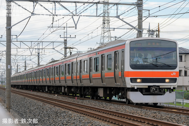 【JR東】209系ケヨM77編成使用乗務員訓練を吉川美南～新三郷間で撮影した写真